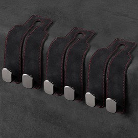 Ami.Todfo Car Seat Hooks for Headrest Purses and Bags Car Organization Accessories Double Flexible Leather Hooks Back Seat Hanger 2 in 1 Car Organizer and Storage Car Must Haves(3 Packs- Black