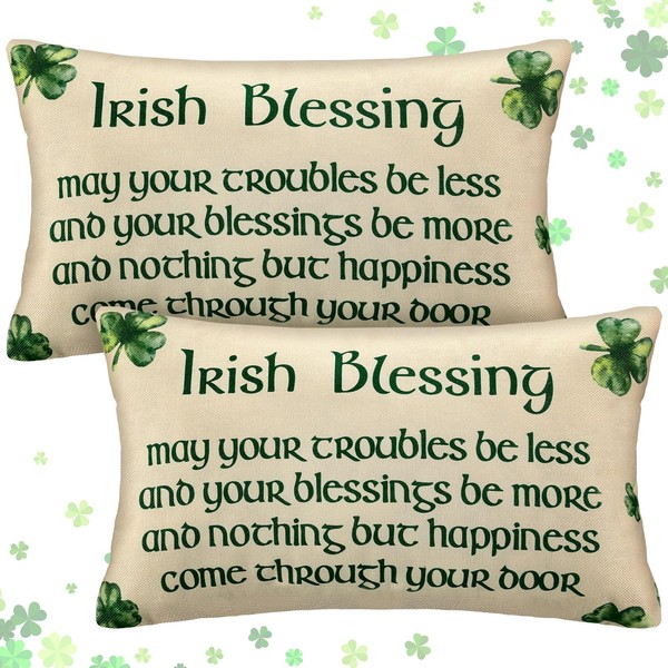 FuWeave FuWeave 2 Pcs St. Patrick's Day Irish Blessing Pillow