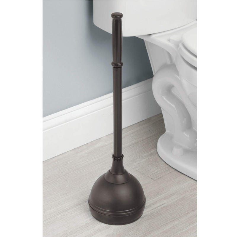 iDesign Kent Plastic Plunger with Cover Set for Master, Guest,