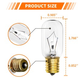 Belleone Light Bulb Fits for LG Microwave Oven - Compatible with LG Frigidaire Kenmore Whirlpool GE Over the Range Microwave, Dimmable 125V 30W E17 Base, Kitchen Night Light, Repalces 6912W1Z004B,4pcs