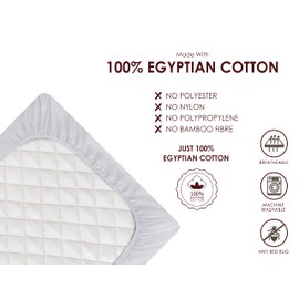 Hajran Linen – 100% Pure Cotton Pack of 2 Cot Bed Fitted Sheets | High Thread Count Fabric, Soft & Durable (Silver, 60 x 120 cm)