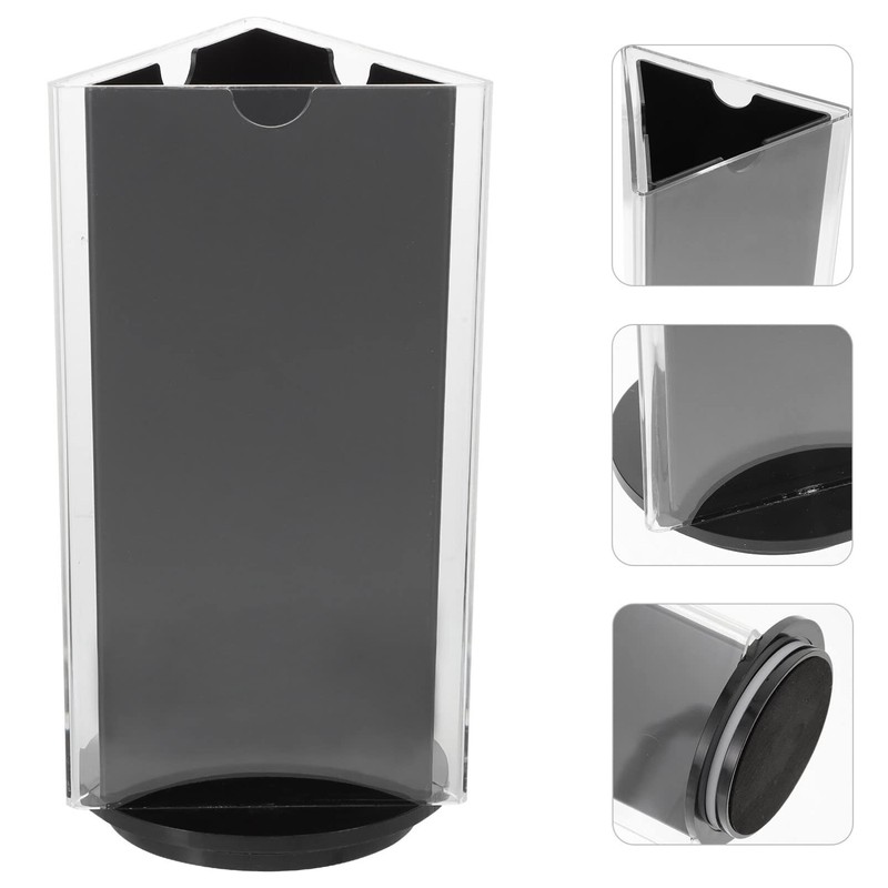 Acrylic Sign Holder Rotatable 3-Sided Restaurants Menu Display Stand Tabletop