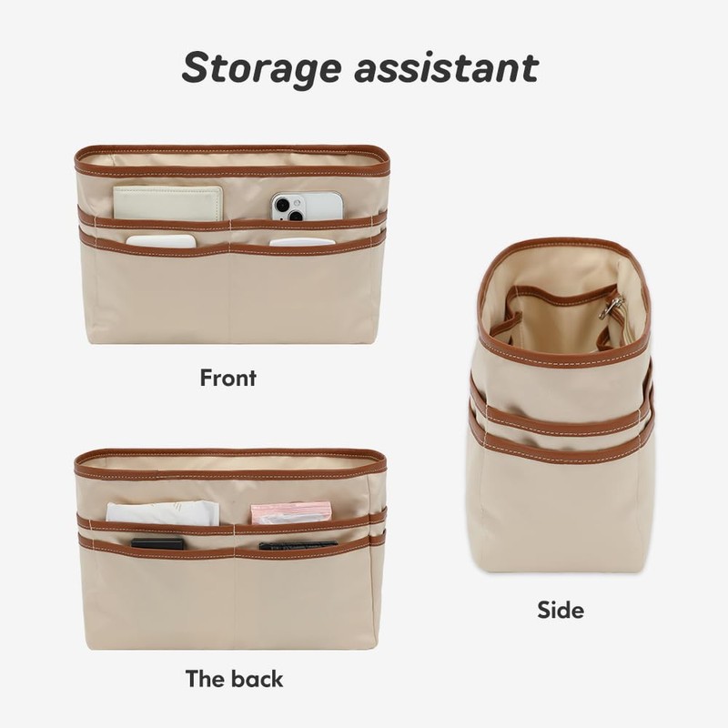 GIVLEFLY Tote Bag Insert Purse Organizer Insert with Cup Holder