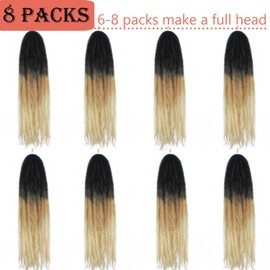Vustbeauty Marley Twist Braiding Hair 24 Inch Marley Twist Hair Long Cuban Twist Hair 8 Packs Afro Kinky Curly Twist Crochet Hair Synthetic Marley Hair Extensions (24 Inch 8packs, 1b/27/613)