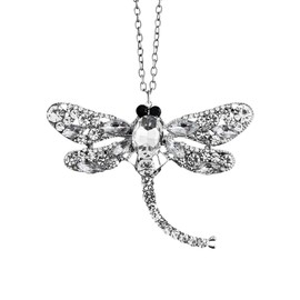 Bling Dragonfly Car Mirror Hanging Accessories, Crystal Diamond Car Interior Ornament Pendant for Women, Lucky Rear View Mirror Charm for Auto Decoration Present