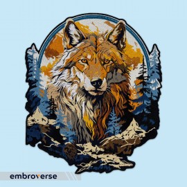 Embroverse Realistic Wolf Head Large Back Patch - Forest Guardian, Nature Spirit Wild Anima - 11.4 x 13.6 Inches