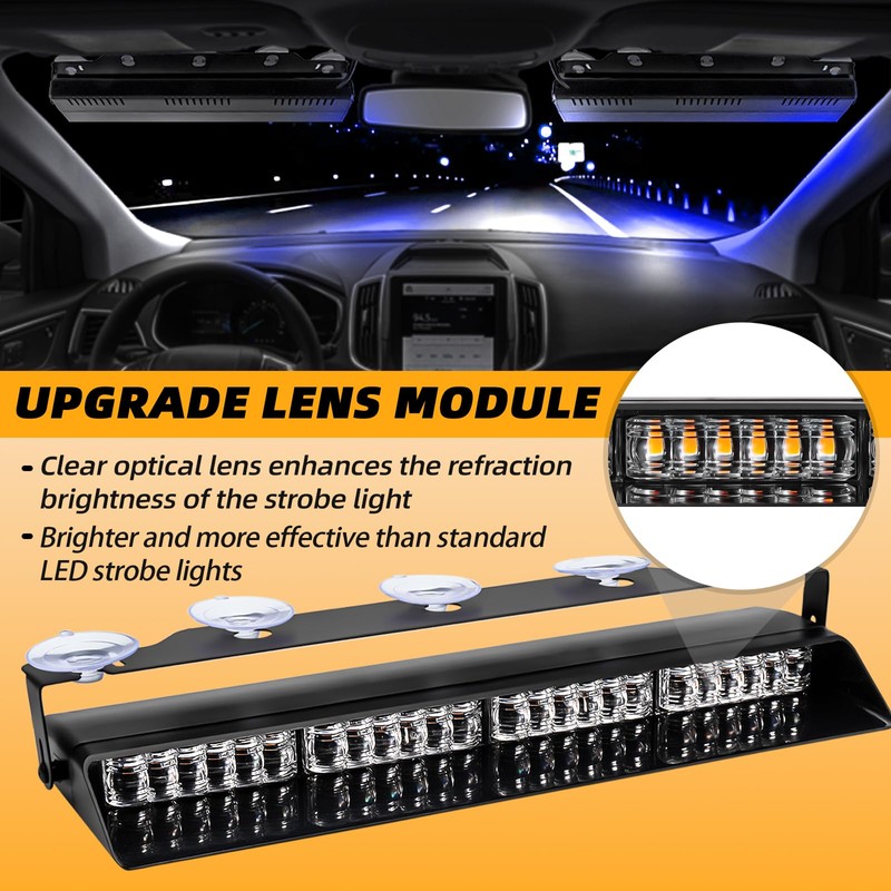 ELECHOI Blue 2 in 1 Police Emergency Dash Strobe Light