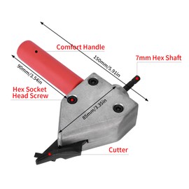 Metal Sheet Cutter Head,Turbo Shear Metal Cutting Attachment Tool 7mm Hex Shank Handle for Electric Drill Clippers Scissors Replacement Accessory Part