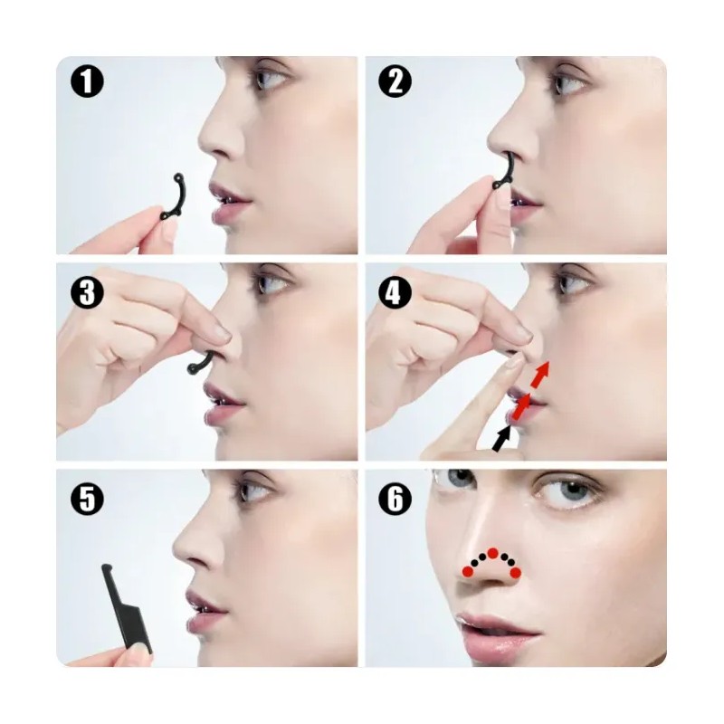 Respingador Nasal Corrector Nariz Pares Negro
