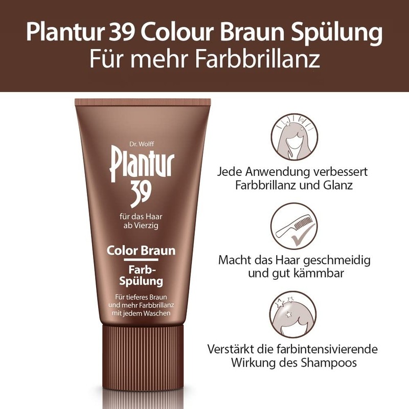 Plantur 39 Color Care Conditioner, Brown, 1 x 150 ml – for deeper brown with