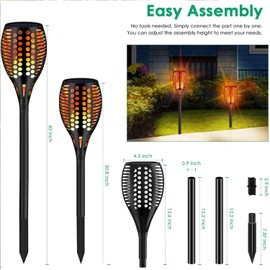 Sunenvoy Solar Torch Lights Upgraded, Waterproof Flickering Flame Solar Torches Dancing Flames Landscape Decoration Lighting Dusk to Dawn Outdoor Security Solar Light for Garden Patio