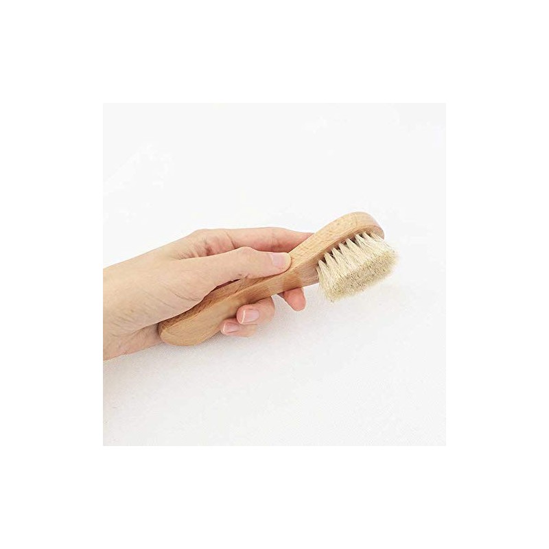 UNIVERSOENLNE.COM 2 Cepillos Faciales Exfoliantes Con Mango De Madera Hechos