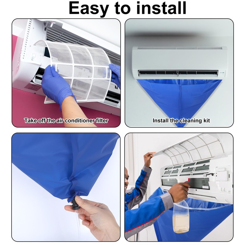 lasuroa 5pcs Mini Split Cleaning Kit, Waterproof PVC Air Conditioner