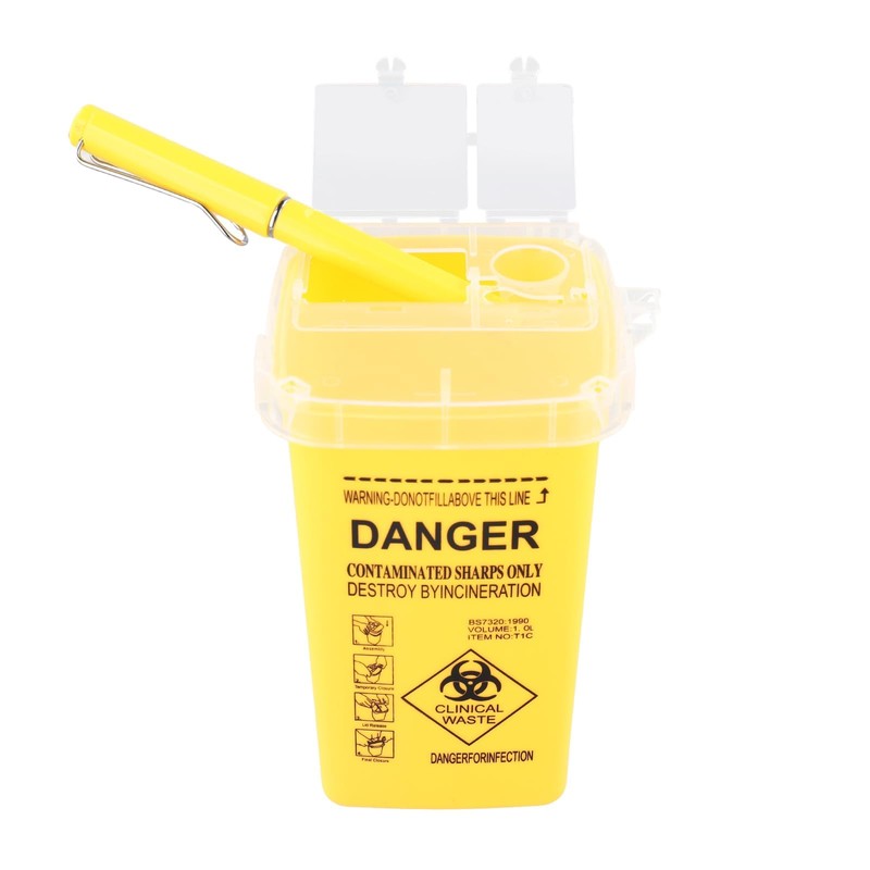 Sharps Bin Sharps Box for Needles Travel Sharps Bin Yellow