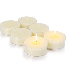 Scented Tealight Candles 6Pcs, Large Natural Soy Tea Lights Candle with Vanilla Essential Oils - 8 Hours Long Burn Time for Home Dinner Weddings Party
