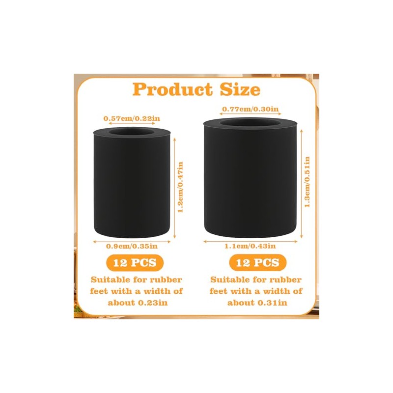 24 Pcs Rubber Feet Pads for Tripods and Electronics