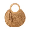 EVEOUT Women's Round Straw Handbag Summer Fashion Crochet Beach Bag