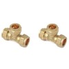 TC Compression Brass Equal Tee 15mm for Copper Pipe Connector