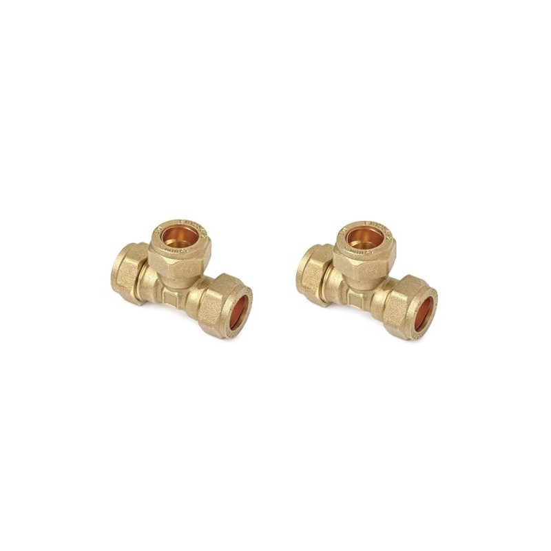 TC Compression Brass Equal Tee 15mm for Copper Pipe Connector