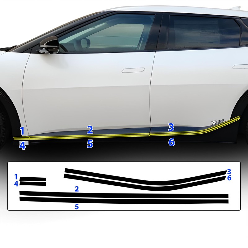 BOGAR TECH DESIGNS for Kia EV6 2022-2024 Side Skirt Chrome