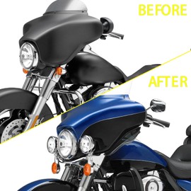 KAKABAS Smoked Black Fairing Air Deflectors, Side Wings Windshield Side Cover Shield Compatible with Harley Davidson 1996-2013 Electra Glide Street Glide Trike Accessories