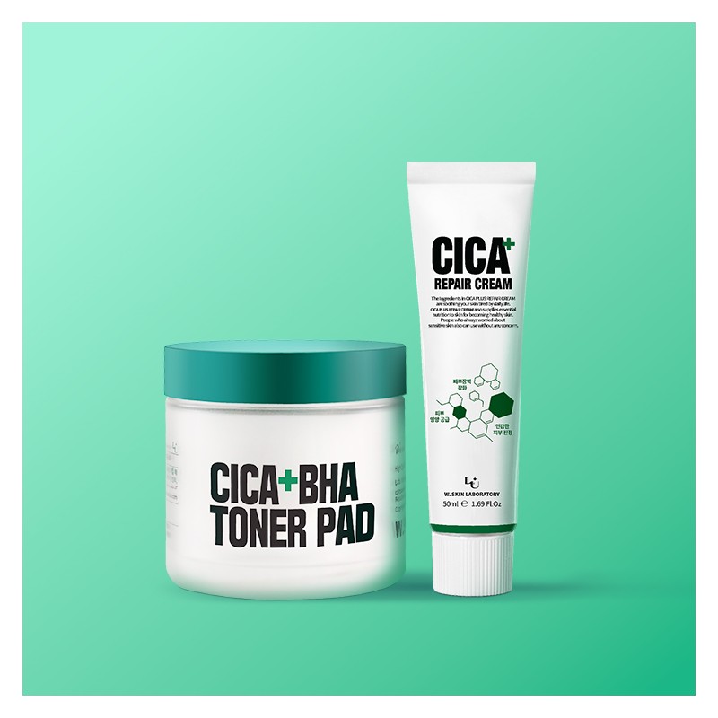 W Skin Research Institute Cica Plus BHA Toner Pads