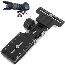 Retractable Long Focus Lens Support Stand Bayonet Protector, Foldable Camera & Telephoto Zoom Lens Bracket Holder with Quick Release Plate Compatible with Arca-Swiss Fit Tripod Head Clamp