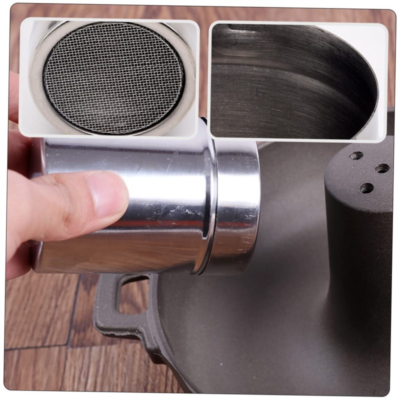 BIUDECO 2Pcs Stainless Steel Cocoa Powder Scoop Fine Mesh Top