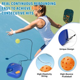 Westant Match Buddy Pickleball Trainer - Pickleball Practice Rebounder with Pickleball Bag & 2 Balls, Pickleball Training Aids for Adults, Kids, Perfect Pickleball Training Equipment for Self Practice