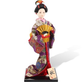 Beavorty Japanese e Geisha Ornaments Asian Girl Doll Figure Traditional e Doll e Maiko Doll Kimono Doll Figure Hotel Decoration Fabric Bookshelf Miniature Office