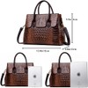 Women Satchel Handbags Top-Handle Bags fuax Leather Embossed Crocodile pattern