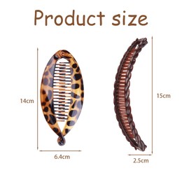 AYNKH 6 Pcs Banana Hair Clips Vintage Stretchy Clincher Combs Banana Hair Claw Clips for Thick Fine Hair Accessories Fishtail Double Comb Long Barrette Hair Clips for Girls Women