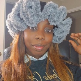 JenksCrochetLLC Hamdmade Crochet fluffy ruffle hat - Colour: white