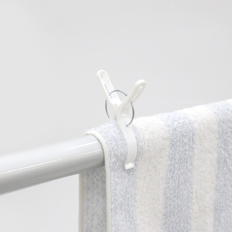Towa Sangyo Neosul Rod Pinch Clothespins, White, Approx. 2.7 x