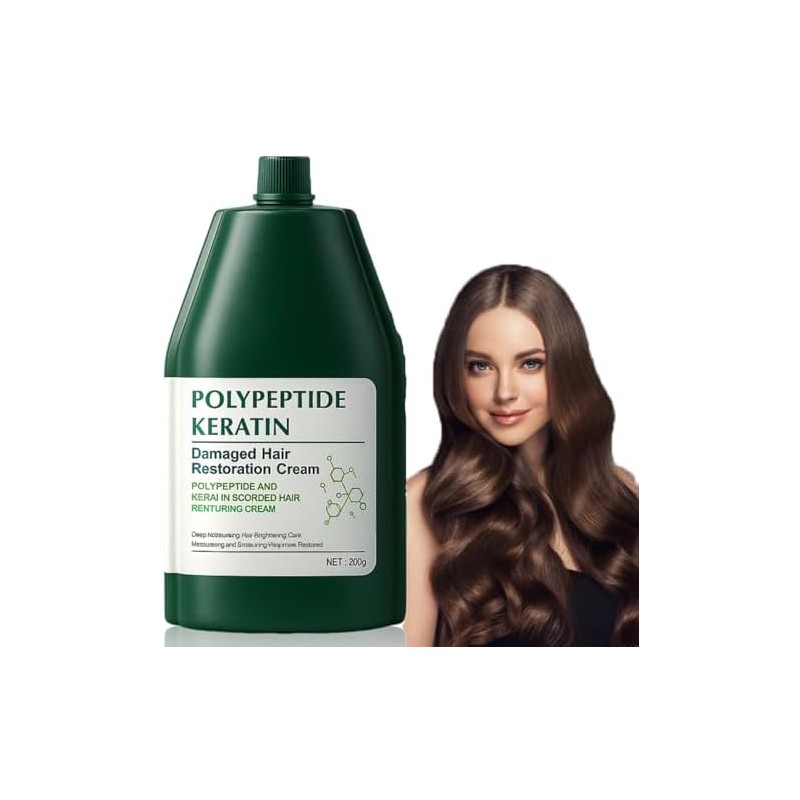 Mascarilla de Keratina para Cabello - Tratamiento Reparador con Polypeptide