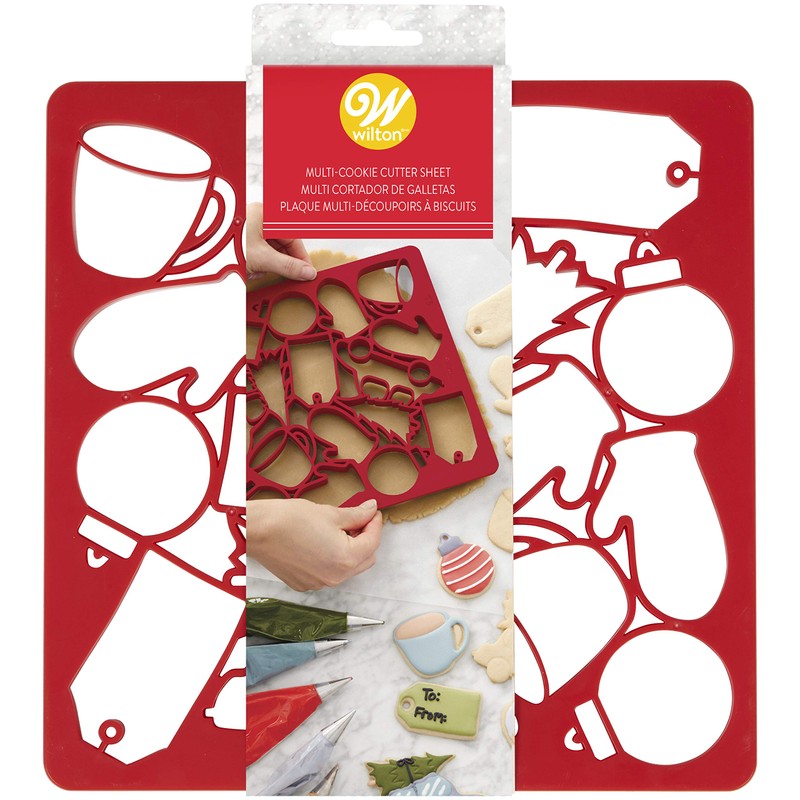 Wilton Holiday Multi-Cookie Cutter Sheet, Red