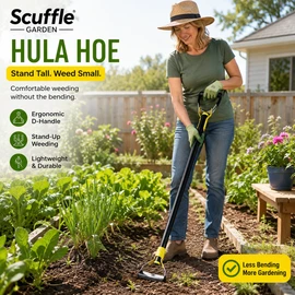 Scuffle Garden Hula Hoe for Weeding – Push-Pull Stirrup Weeder Tool for Vegetable Beds & Soil Cultivating