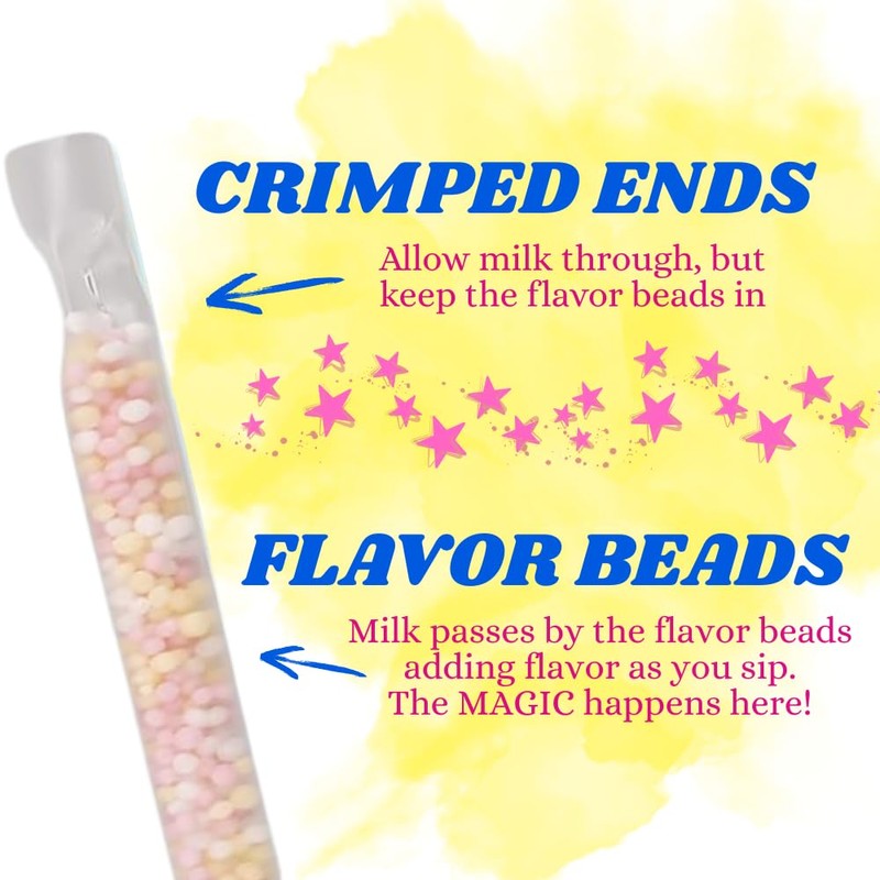 Dippin’ Dots Magically Flavored Milk Straws - Cotton Candy, 4-Pack