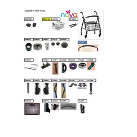 Nova Replacement Parts for Cruiser II Rolling Walker - Plastic Contoured Washer for Folding MECHANSISM