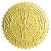 Embossed Gold Foil Certificate Seals, Seal of Excellence, 1.75", 100