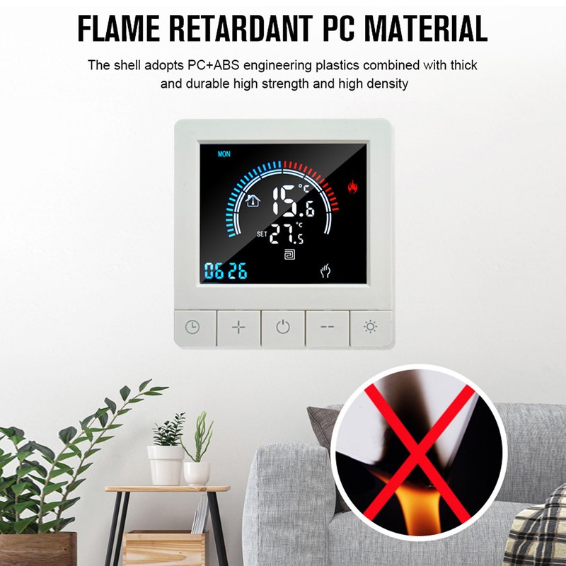 Floor Heating Thermostat LCD Display Touch Control Intelligent Timing Programmable