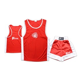 Prime Sports Kids Boxing Uniform Set Top & Shorts 2 Pcs Top and 1 pc Boxing Clothes for Kids Boys/Girls Satin Fabric For 03 to 14 Years (7-8 Years, Red)