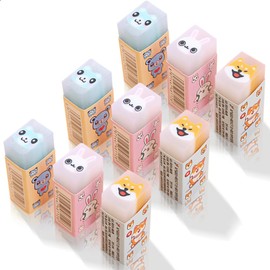 Eraser, Stick Eraser, Children's Pencil Eraser, Stationery Set, Stationery Set, Set of 9, Eraser, Cute, Stationery, Students, Popular, Learning, DIY Drawing, Easy to Carry, Elementary School, High