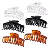 6 Pieces Of Large Grab Clips, Simple Solid Color Hair