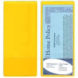 StoreSMART - Plastic Policy/Lotto Ticket Holders with Business Card Pocket - Single Unit - INS30-Y-1 Yellow