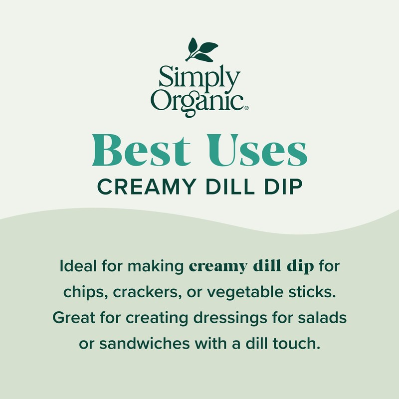 Simply Organic Creamy Dill Dip Mix, Gluten Free, 0.7 Ounces