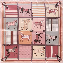 YOUR SMILE Silk Like Scarf Women's Fashion Pattern Large Square Satin Headscarf,Horse,Lattice