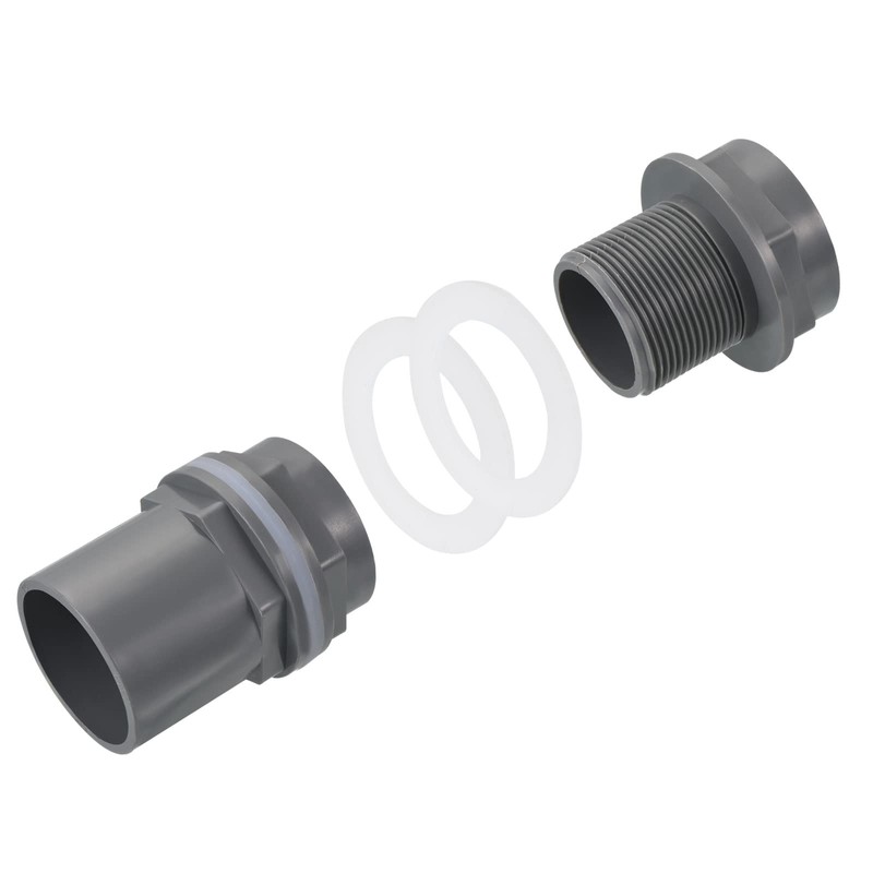PATIKIL PVC Water Tank Pipe Fitting 1-1/2" ID DN40, Straight