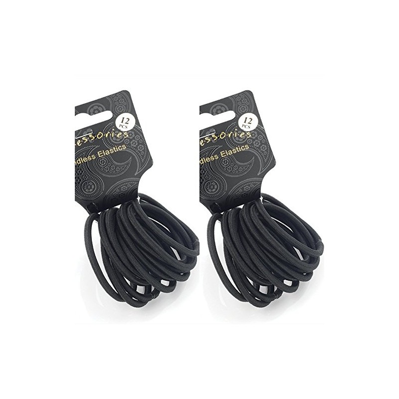 New 2 Sets of 12 Black Thick Snag Free Endless