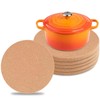 Asfrode Pack of 6 Round Pot Coasters Cork, 19 cm